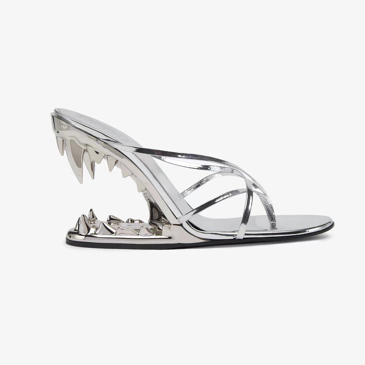 Women's Metallic Pointed Stiletto High Heel Sandals — Elegant Comfort