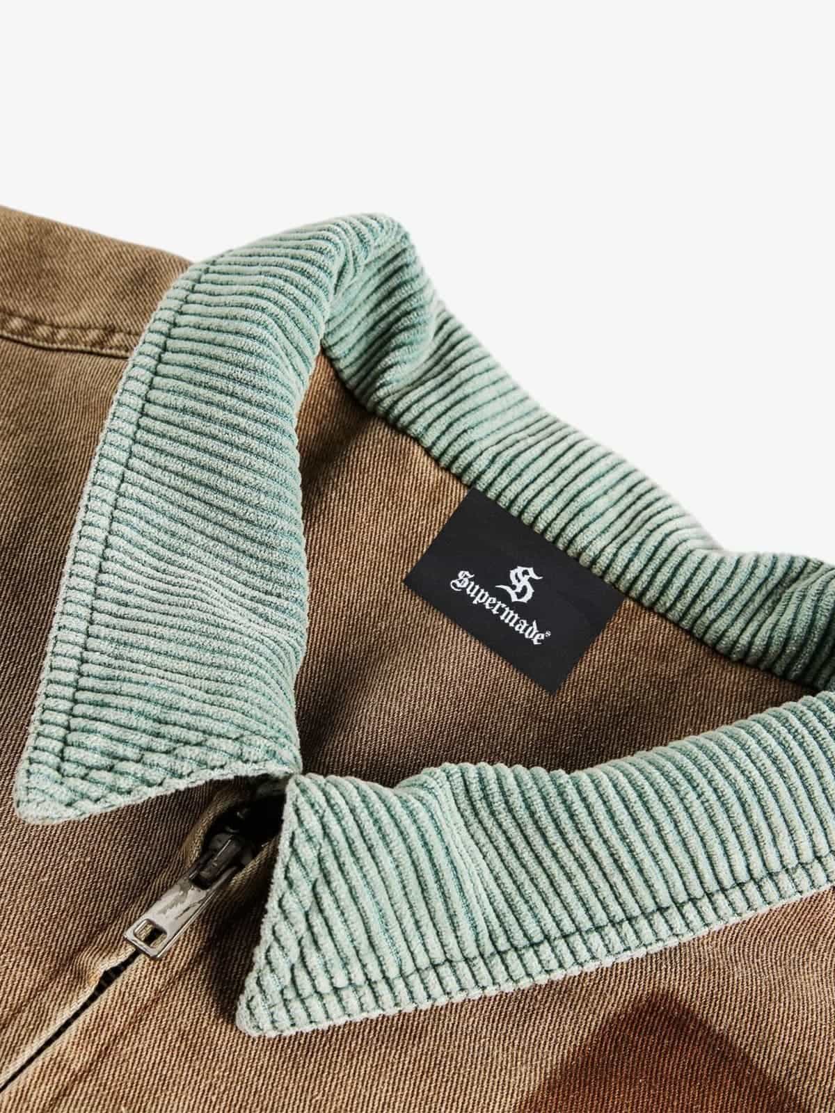 Punk Retro Collage Distressed Heavy Jacket with Patchwork Graphics