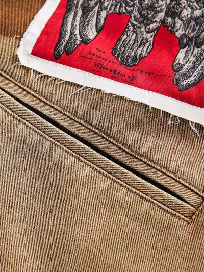 Punk Retro Collage Distressed Heavy Jacket with Patchwork Graphics