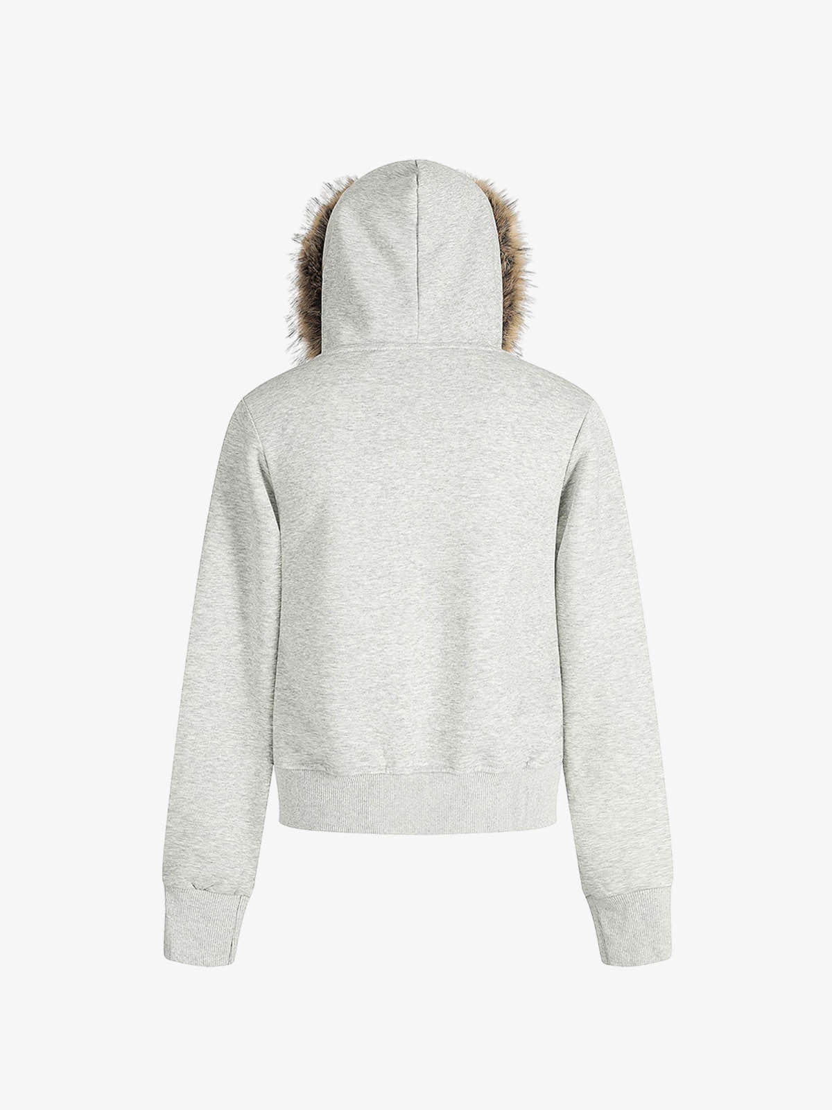 American Retro Gradient Letter Print Splicing Cardigan Fur Collar Coat