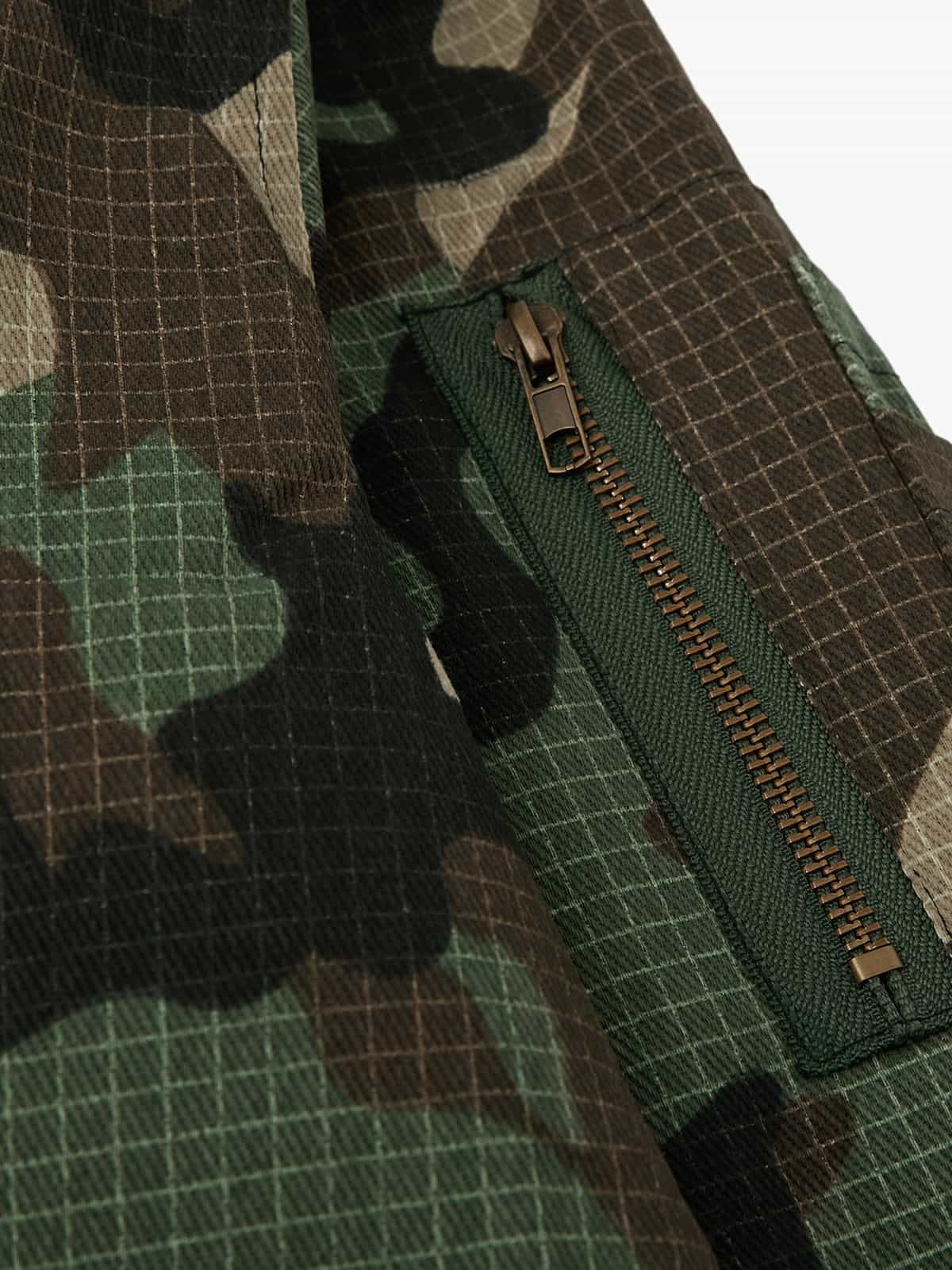 Reversible Camouflage Cotton Jacket with Faux Fur Collar, Thickened