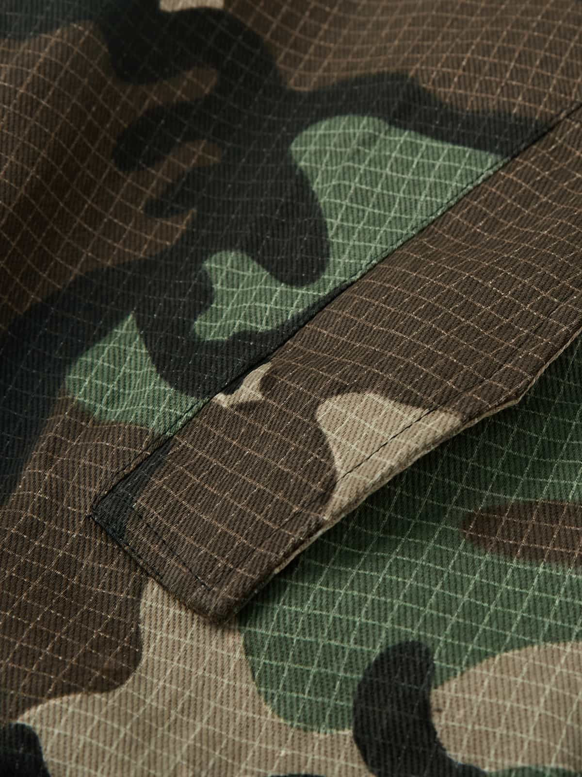 Reversible Camouflage Cotton Jacket with Faux Fur Collar, Thickened