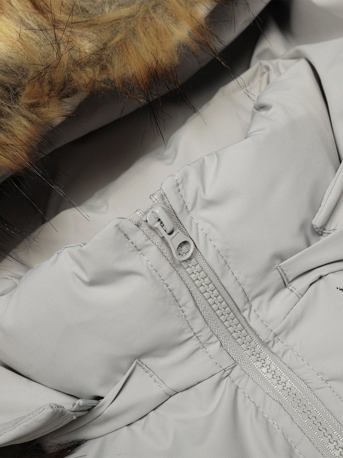 Retro Quilted Floral Print Jacket with Faux Fur Collar