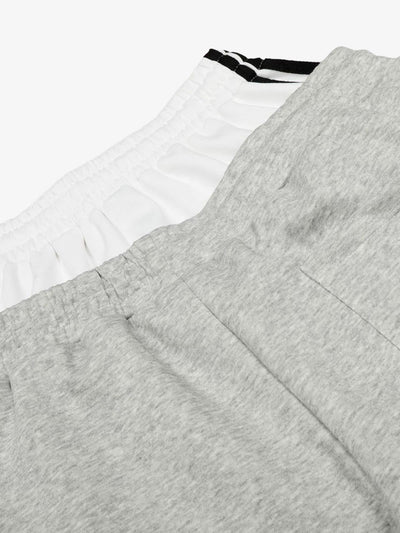 Vintage Paratrooper Layered Look Wide Leg Sweatpants with Contrast Waistband