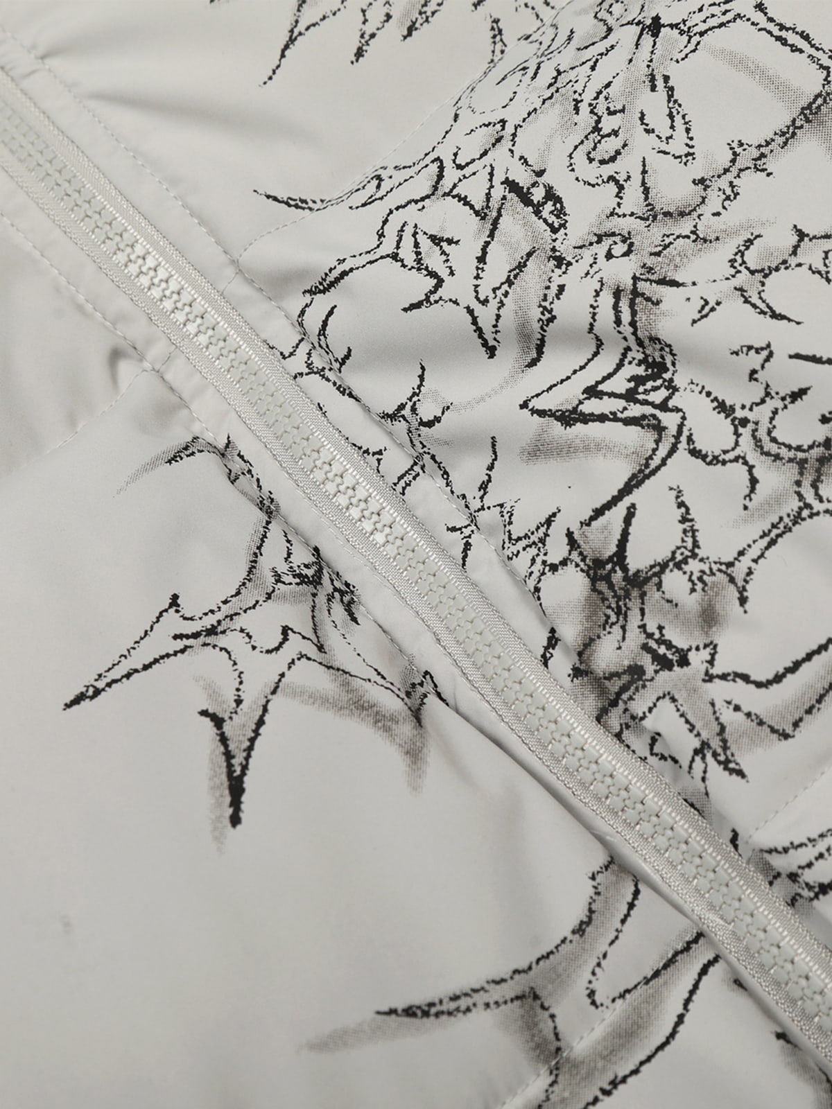 Retro Quilted Floral Print Jacket with Faux Fur Collar