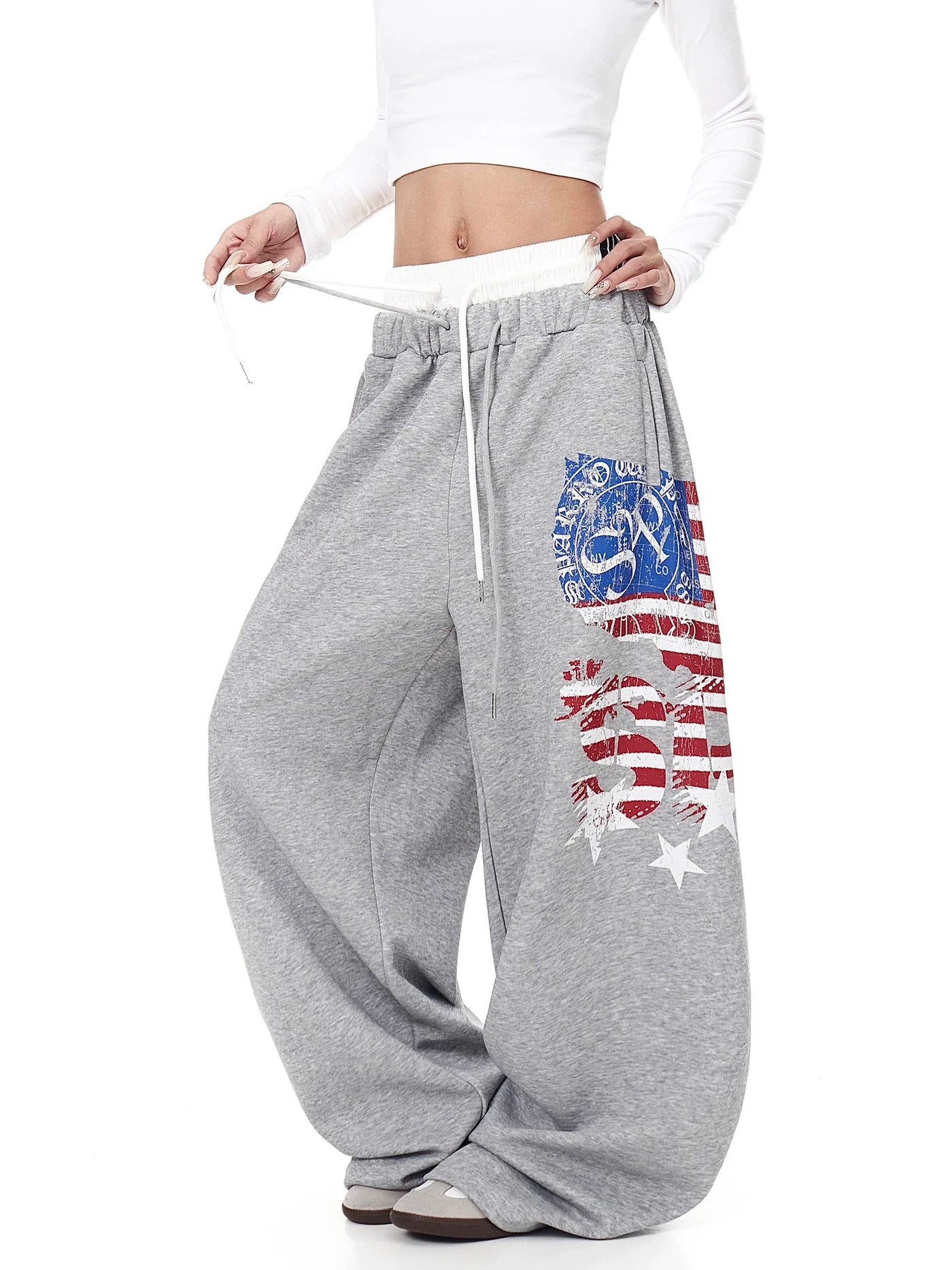 Unisex Oversized Drawstring Harem Sweatpants Double-Waist Comfort Style
