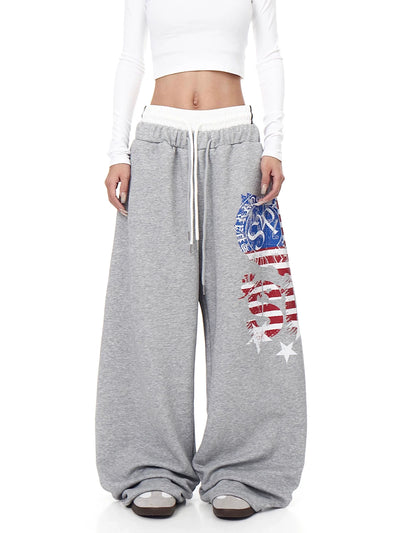 Unisex Oversized Drawstring Harem Sweatpants Double-Waist Comfort Style