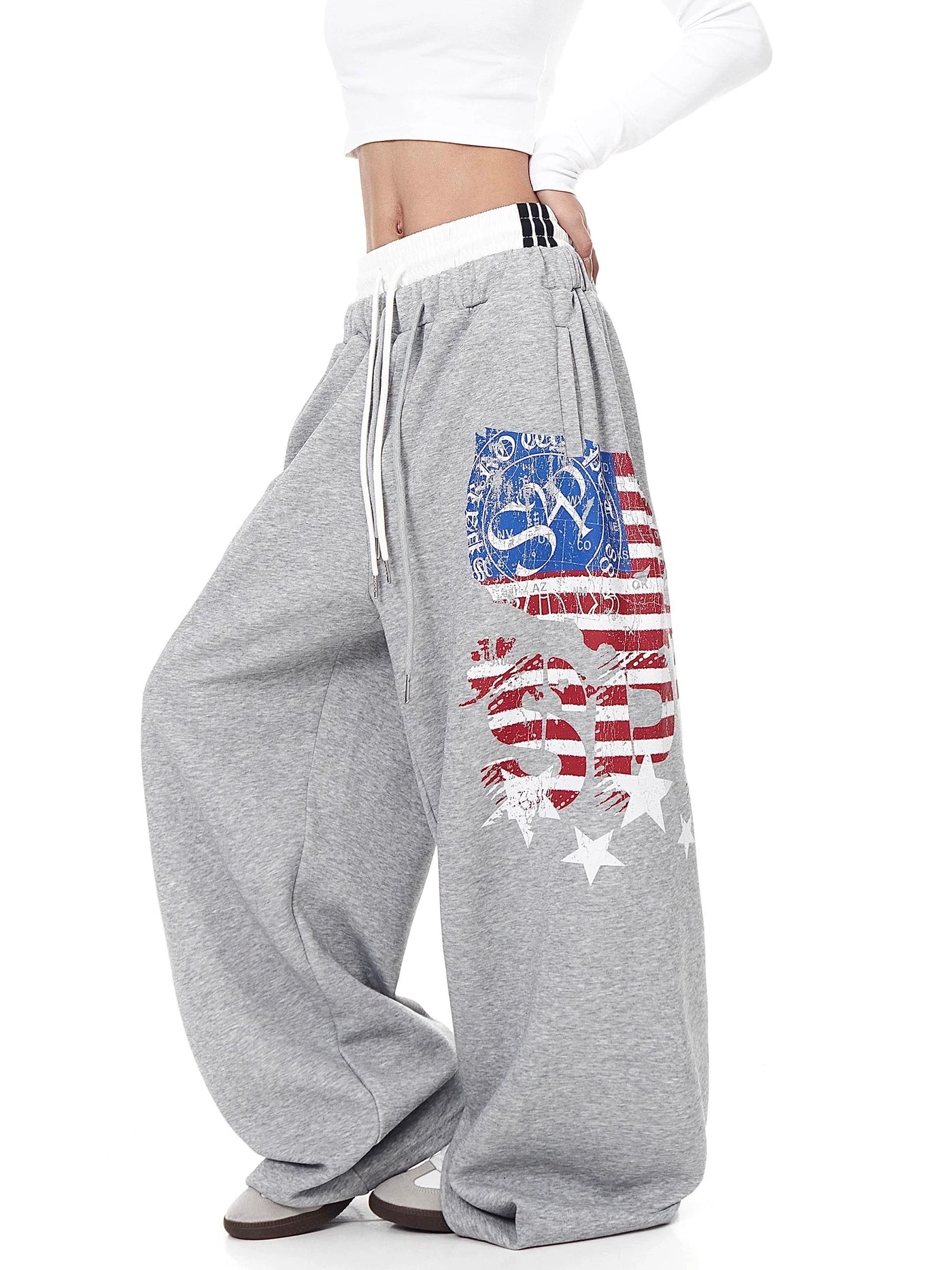 Unisex Oversized Drawstring Harem Sweatpants Double-Waist Comfort Style