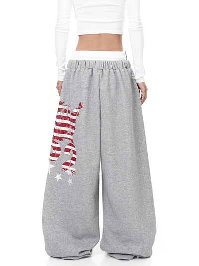 Unisex Oversized Drawstring Harem Sweatpants Double-Waist Comfort Style