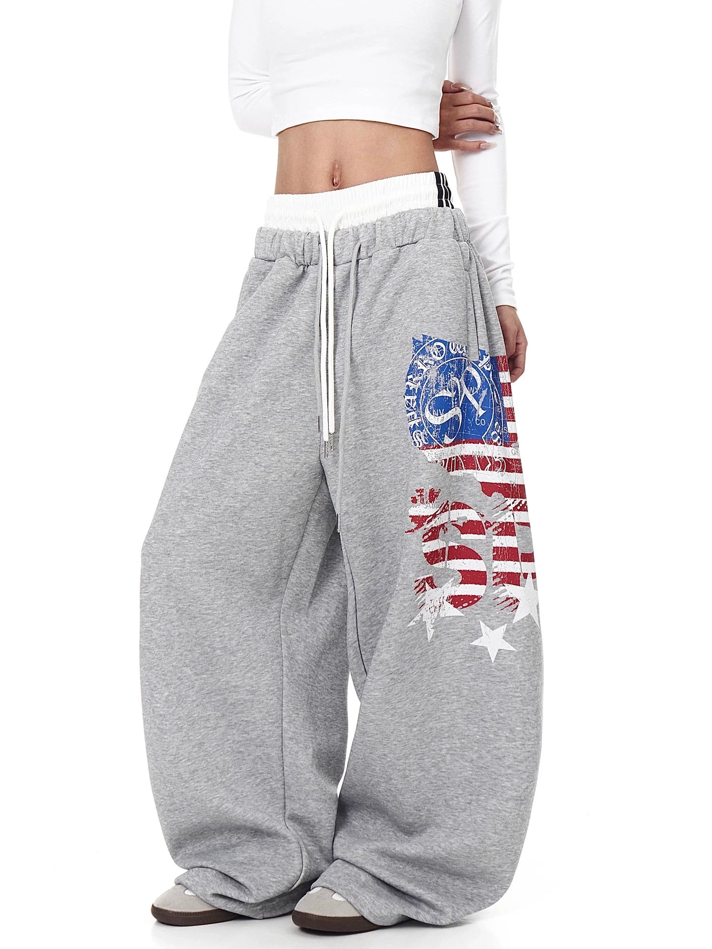 Unisex Oversized Drawstring Harem Sweatpants Double-Waist Comfort Style