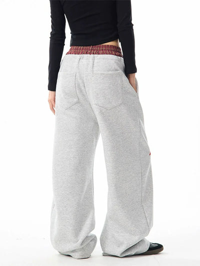 Women's Oversized Loose High-Waist Lettered American Sports Sweatpants
