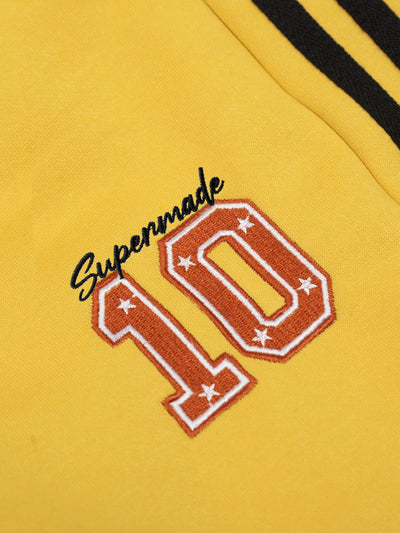 Vintage Paratrooper Wide-Leg Fleece Pants with Side Stripe Drawstring Waist