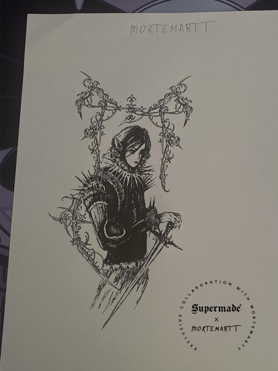 Supermade Mortemartt Fur-Trim Wasteland Hoodie Zip-Up Graphic Jacket