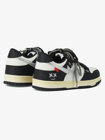 Chunky Leather Mesh Velcro Sneakers with Reflective Accents