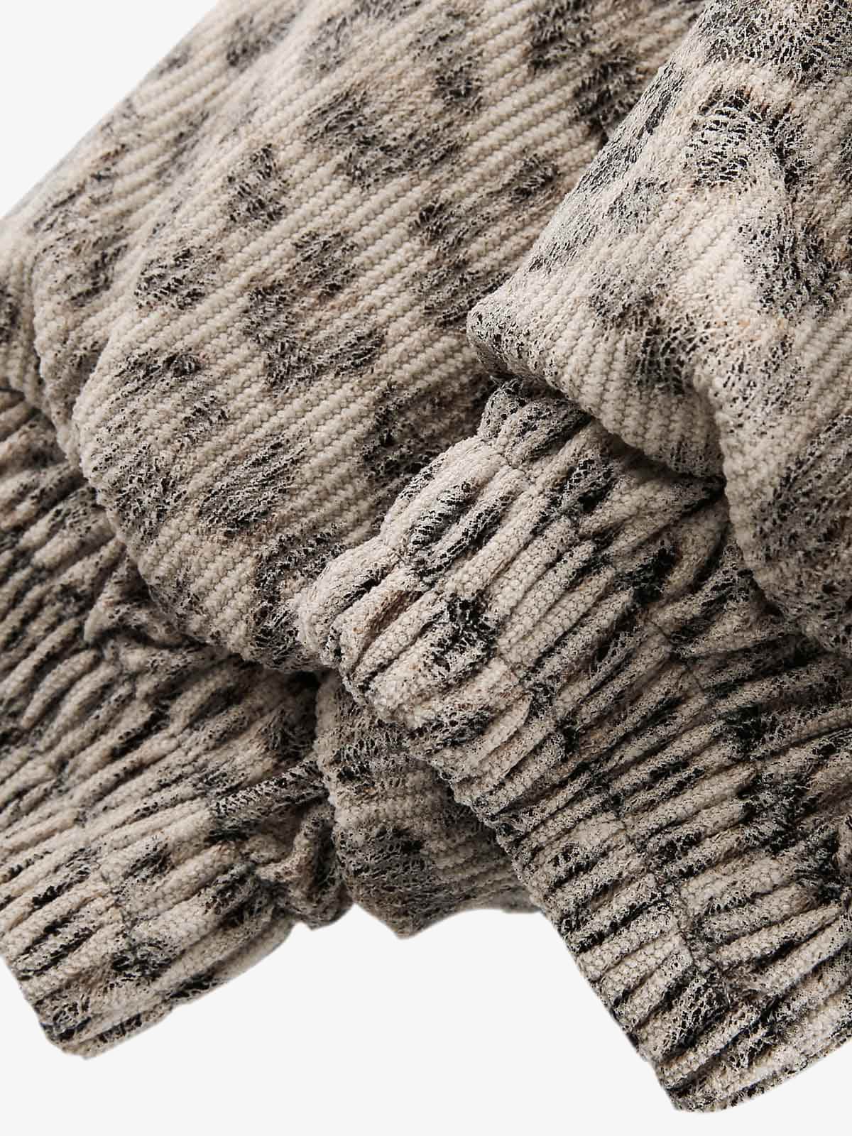 Cheetah Print Faux Mink Fur Hooded Winter Jacket with Zipper