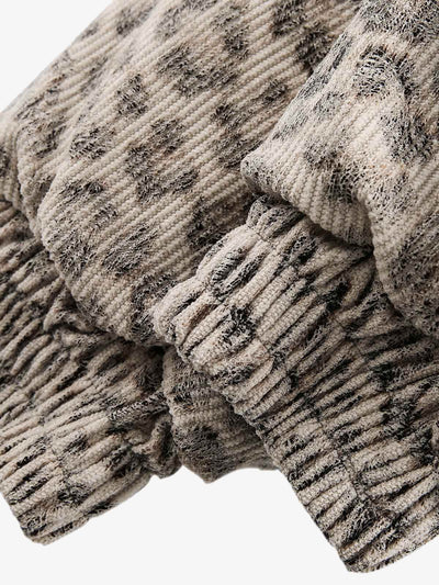 Cheetah Print Faux Mink Fur Hooded Winter Jacket with Zipper