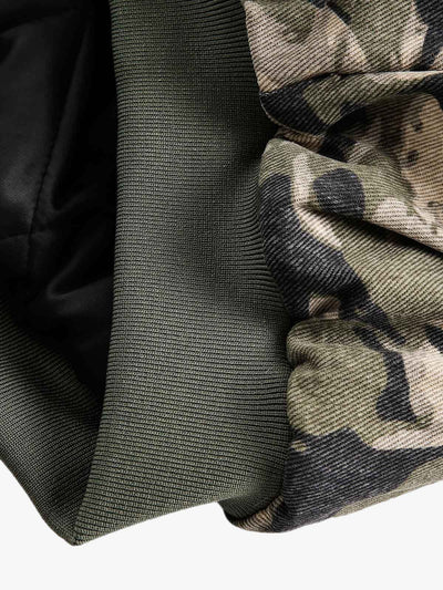 Classic Camouflage Fur-Lined Hooded Cotton Jacket with Detachable Hood