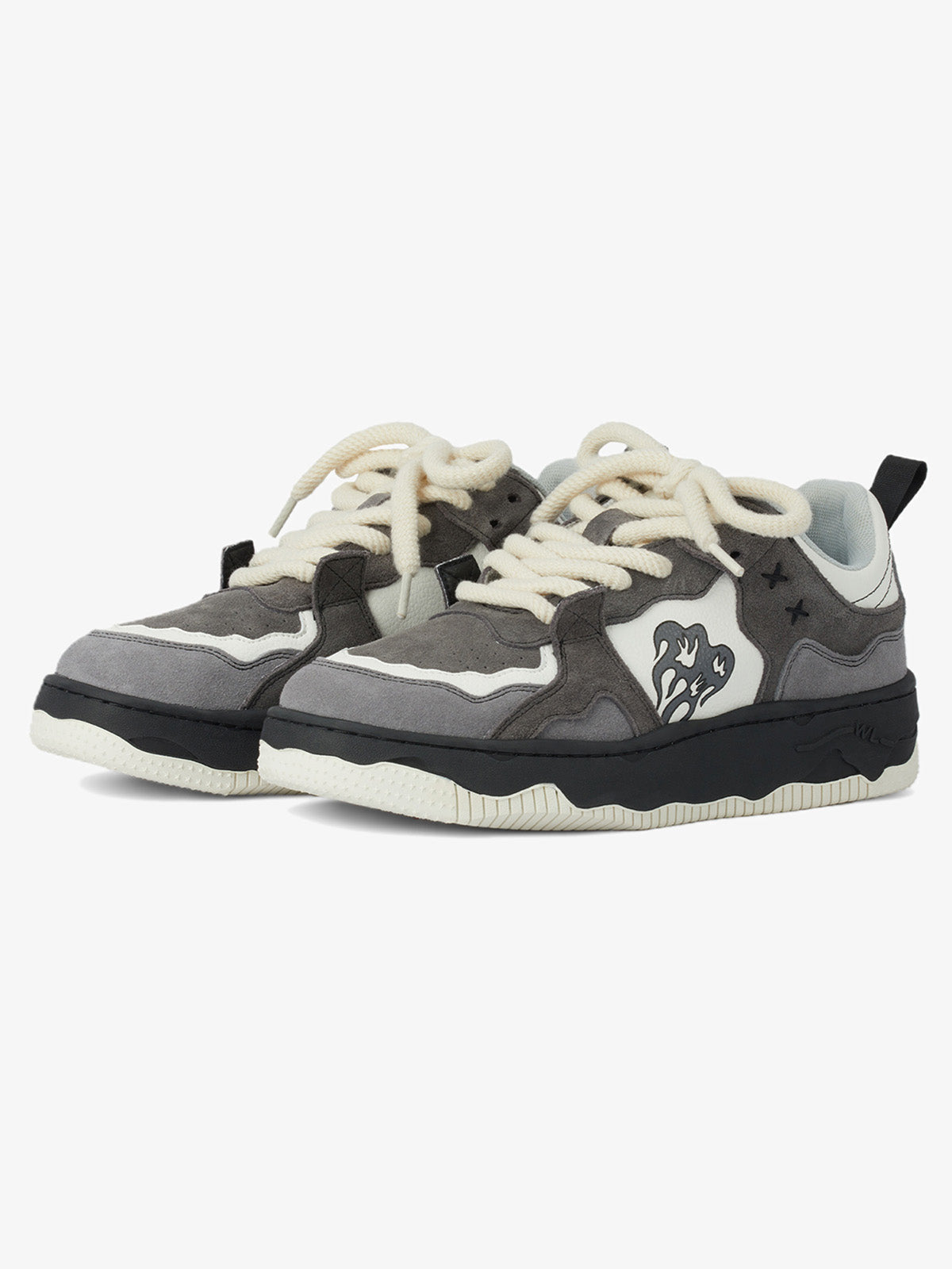 Monochrome Shadowwave Heavy-Duty Camouflage Canvas Street Sneakers with Reflective Laces