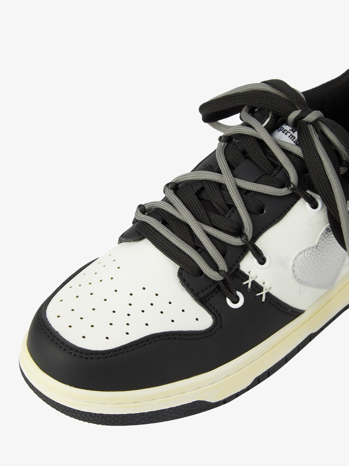 Chunky Leather Mesh Velcro Sneakers with Reflective Accents