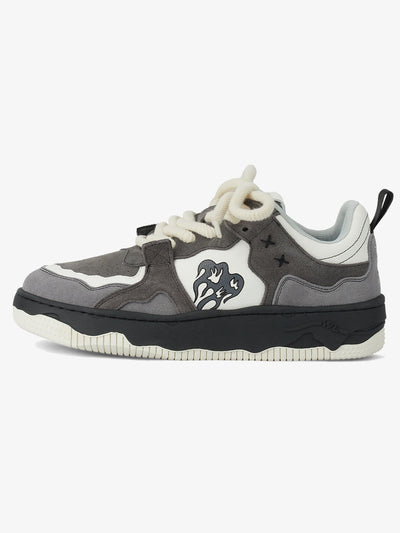 Monochrome Shadowwave Heavy-Duty Camouflage Canvas Street Sneakers with Reflective Laces