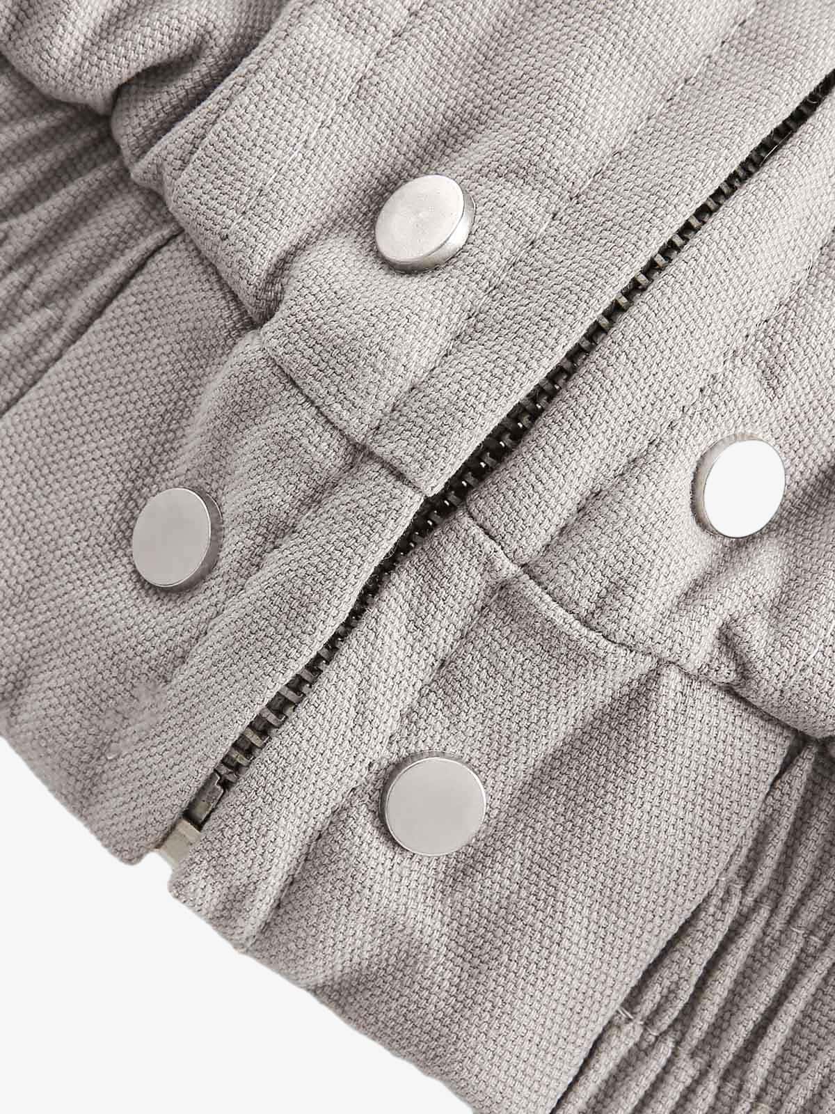 Spliced Fur Hooded Quilted Jacket with Faux Fur Lining