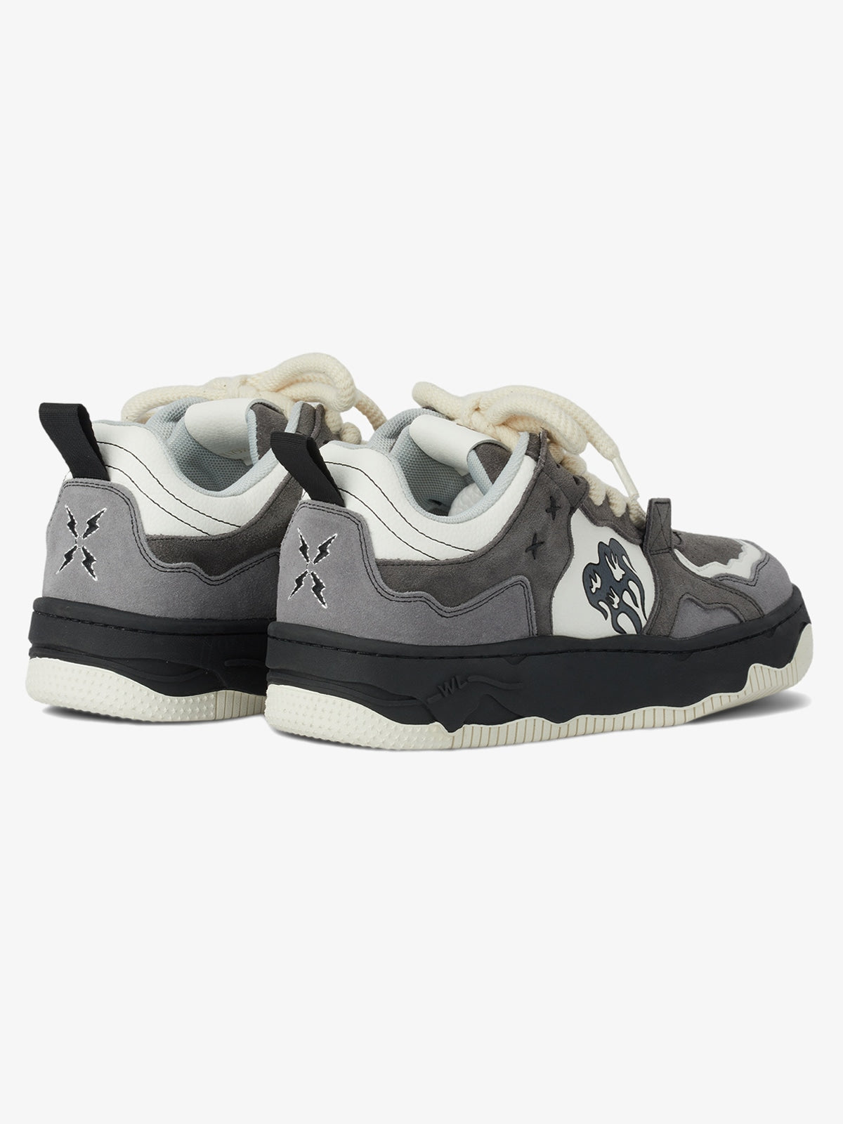 Monochrome Shadowwave Heavy-Duty Camouflage Canvas Street Sneakers with Reflective Laces