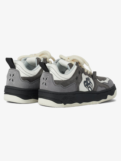 Monochrome Shadowwave Heavy-Duty Camouflage Canvas Street Sneakers with Reflective Laces