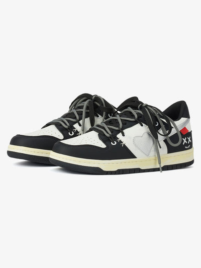 Chunky Leather Mesh Velcro Sneakers with Reflective Accents