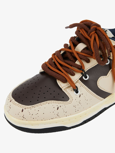 Chunky Leather Mesh Velcro Sneakers with Reflective Accents
