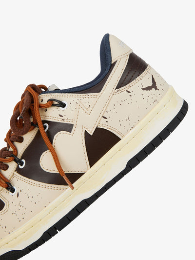 Chunky Leather Mesh Velcro Sneakers with Reflective Accents