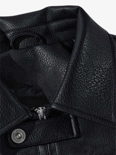 Vintage Street PU Faux Leather Bomber Jacket with Reflective Logo