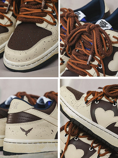 Chunky Leather Mesh Velcro Sneakers with Reflective Accents