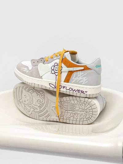 Sunflower Hip-Hop Skate Shoes: Modern Streetwear with Reflective Details and Zipper