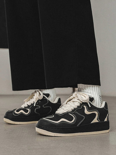 Canvas Skateboard Shoes Unisex Casual Lace-Up Durable Rubber Sole