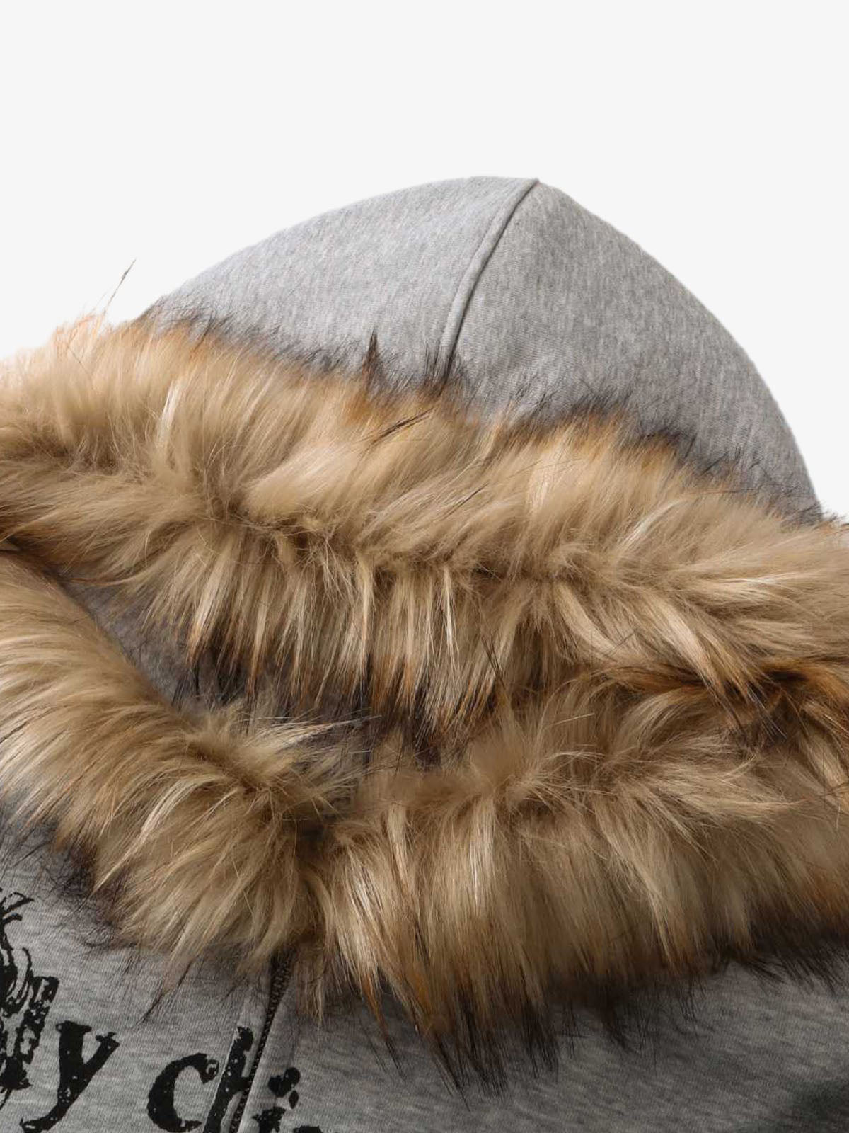 Supermade Mortemartt Fur-Trim Wasteland Hoodie Zip-Up Graphic Jacket