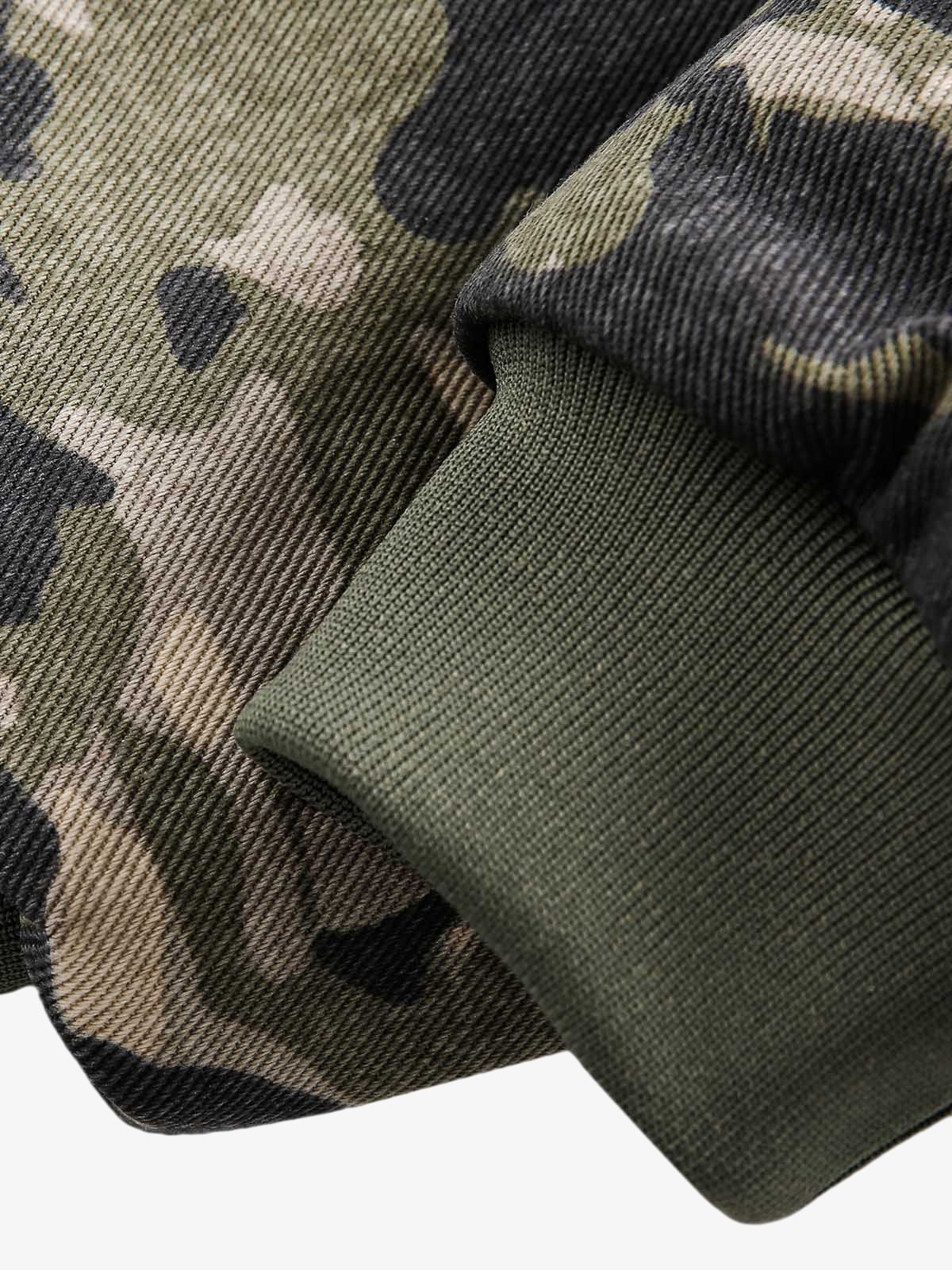 Classic Camouflage Fur-Lined Hooded Cotton Jacket with Detachable Hood