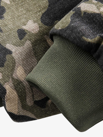 Classic Camouflage Fur-Lined Hooded Cotton Jacket with Detachable Hood