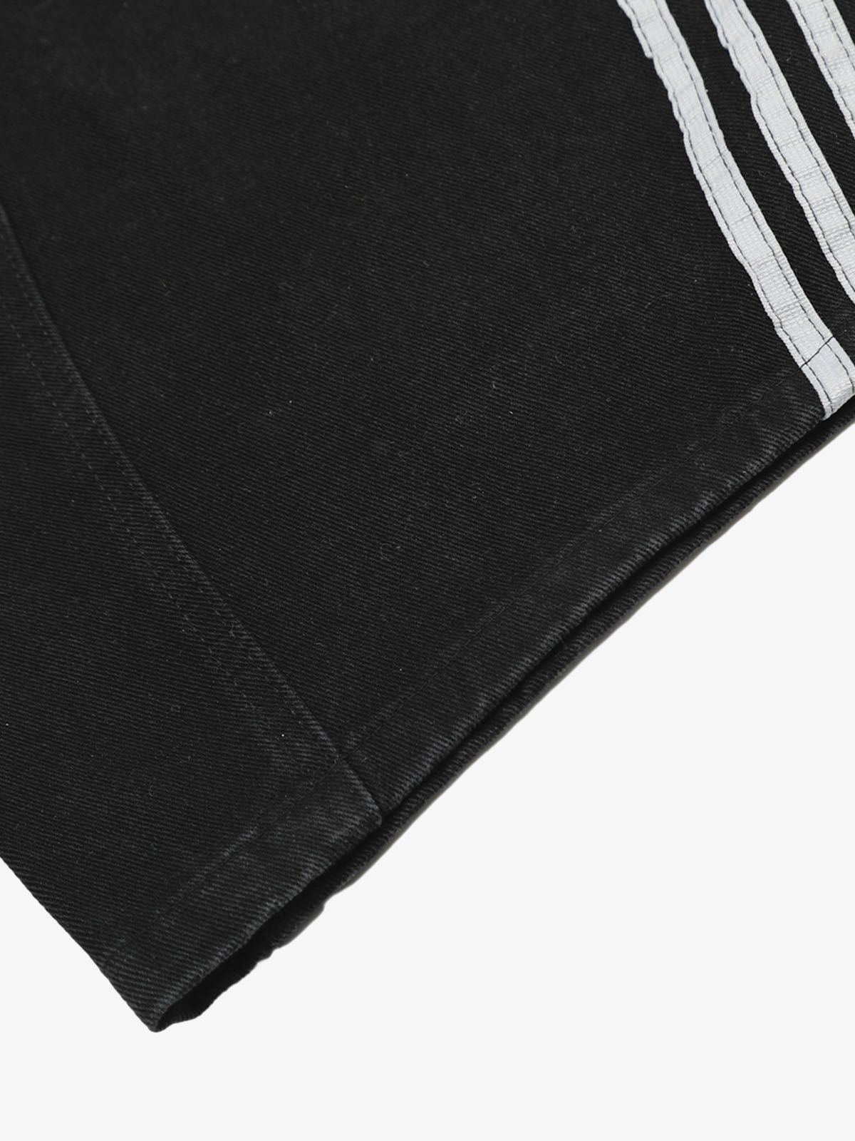 Striped Contrast Stitching Barrel Jeans Wide-Leg Diagonal Detail Relaxed Fit