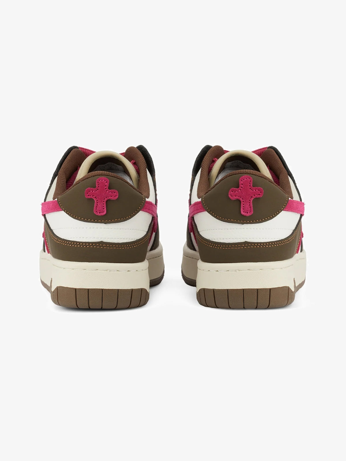 Thesupermade Chunky-Sole Splicing Skate Sneakers with Pink Accents