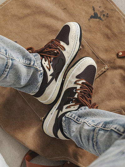 Chunky Leather Mesh Velcro Sneakers with Reflective Accents