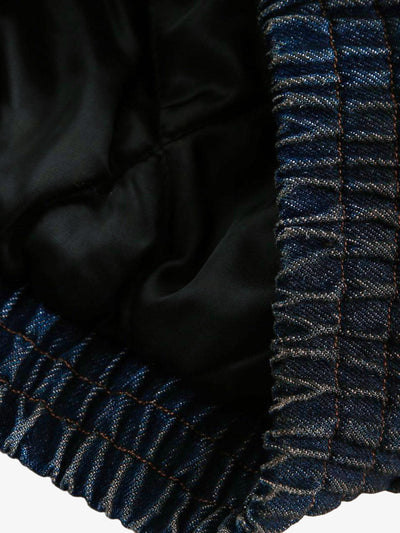 Washed Denim Jacket with Faux Fur Hooded Lining Thickened Cotton